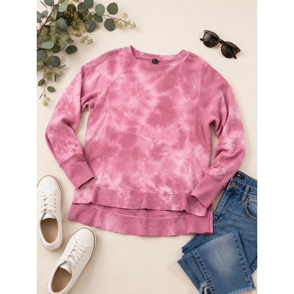 Sweaty Betty After Class Sweatshirt Pink Tie Dye Women Size S Thumbholes